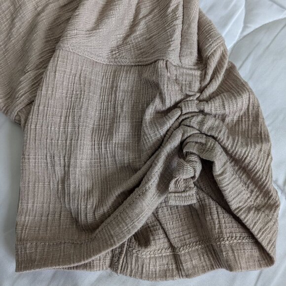 Max Studio Cinched Sleeve Top Size 3X Taupe Jersey Dropped-Shoulder T-Shirt NWT - Picture 10 of 15